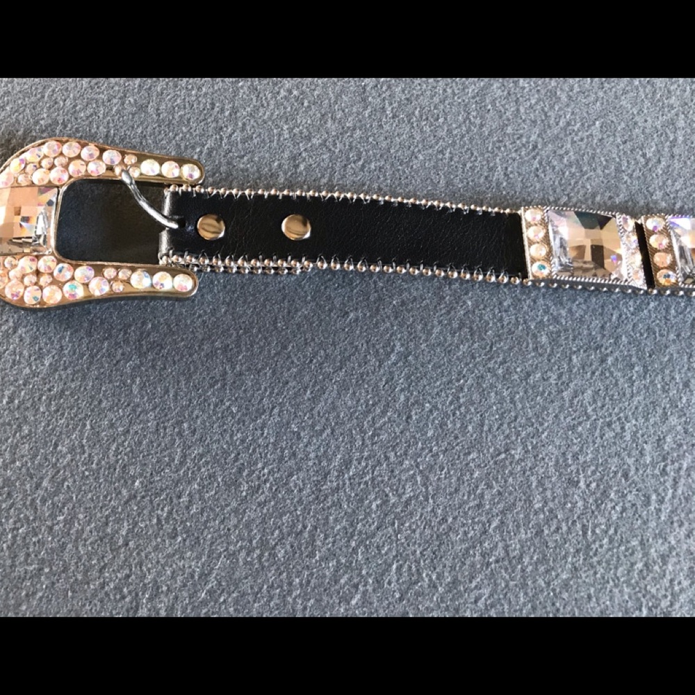 BB Simon Swarovski black belt w/ large crystals